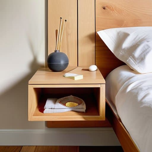 DIY floating nightstand build, space-saving tutorial