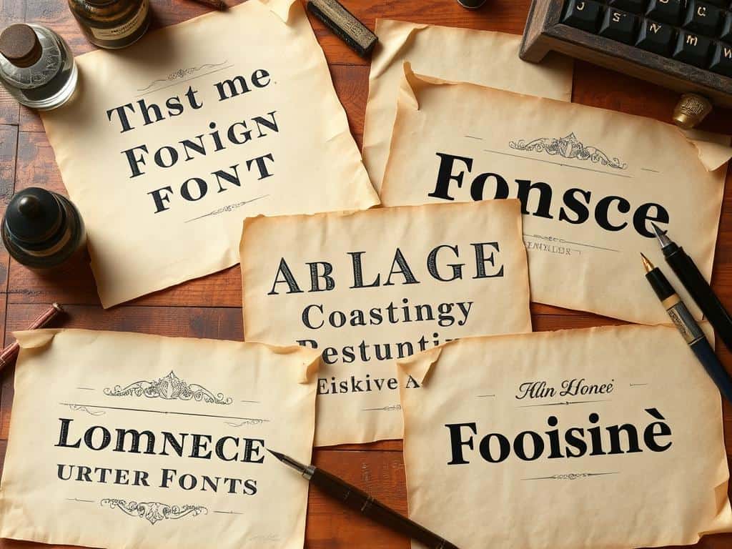vintage fonts selection